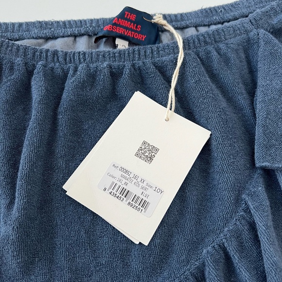NWT The Animals Observatory Navy Ruffled Terry Cloth Skirt size 10 - Picture 7 of 9
